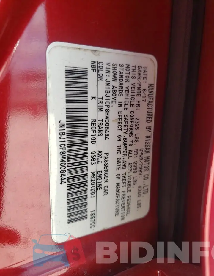 JN1BJ1CP8HW008444 Photo# 13
