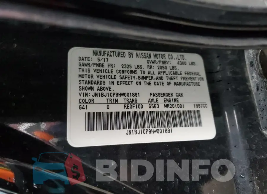 JN1BJ1CP9HW001891 Photo# 12