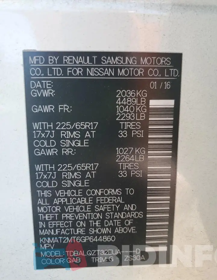 KNMAT2MT6GP644860 Photo# 14