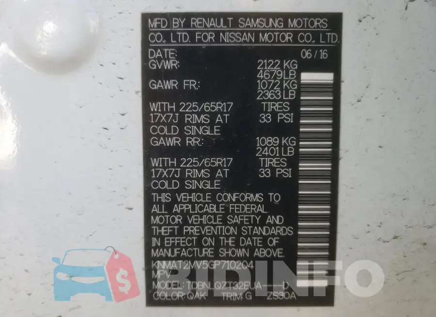 KNMAT2MV5GP710204 Photo# 14