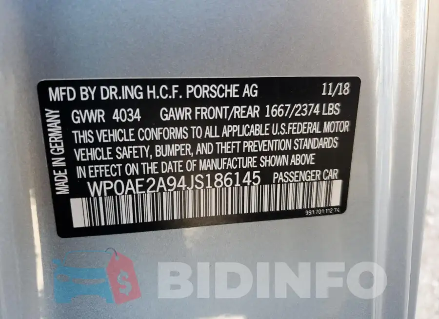 WP0AE2A94JS186145 Photo# 13