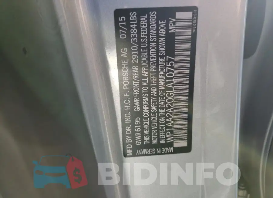 WP1AA2A20GLA10757 Photo# 12