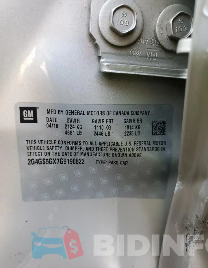 2G4GS5GX7G9190822 Photo# 12