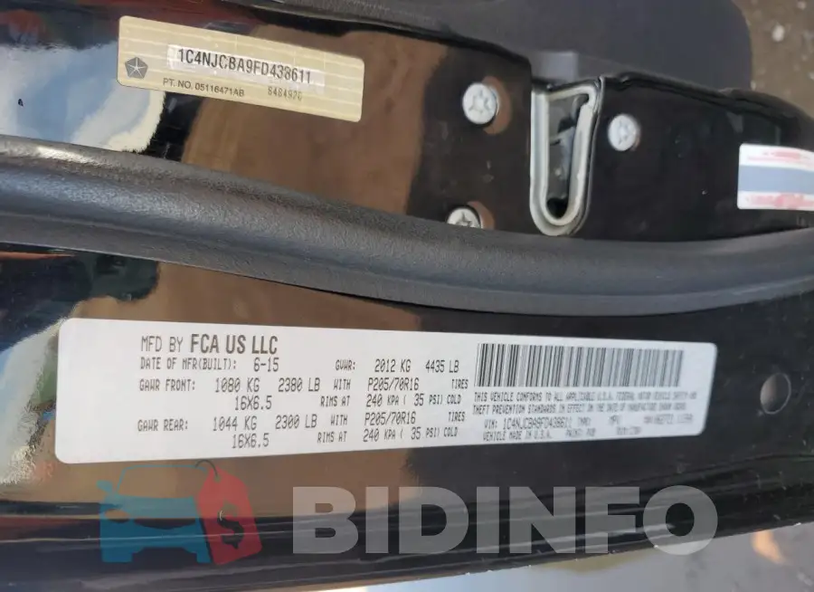 1C4NJCBA9FD438611 Photo# 12