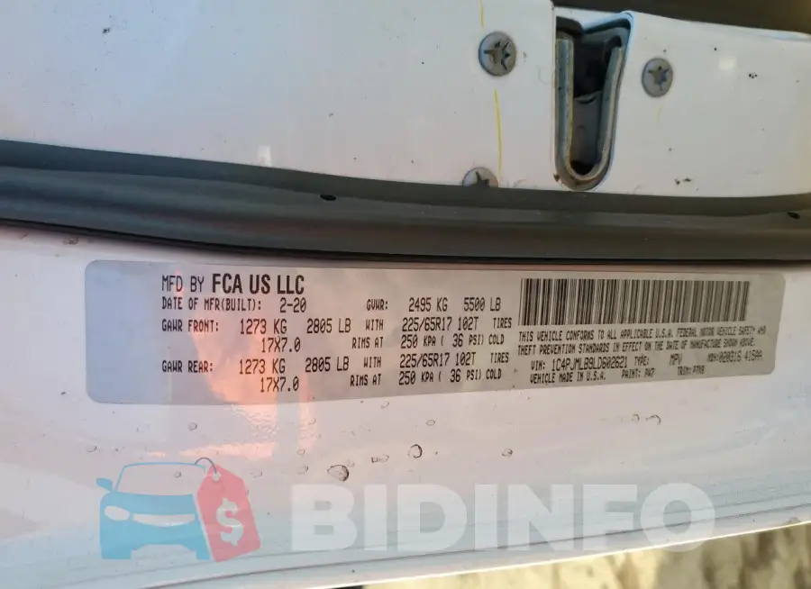 1C4PJMLB9LD602621 Photo# 12