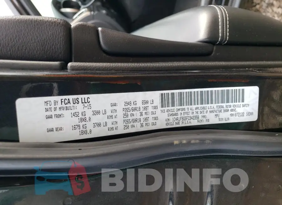 1C4RJFBG5FC942358 Photo# 13