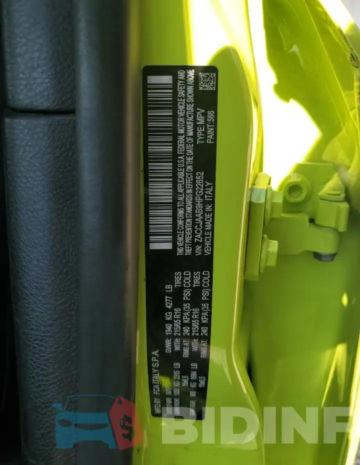 ZACCJAAB9HPG22652 Photo# 12