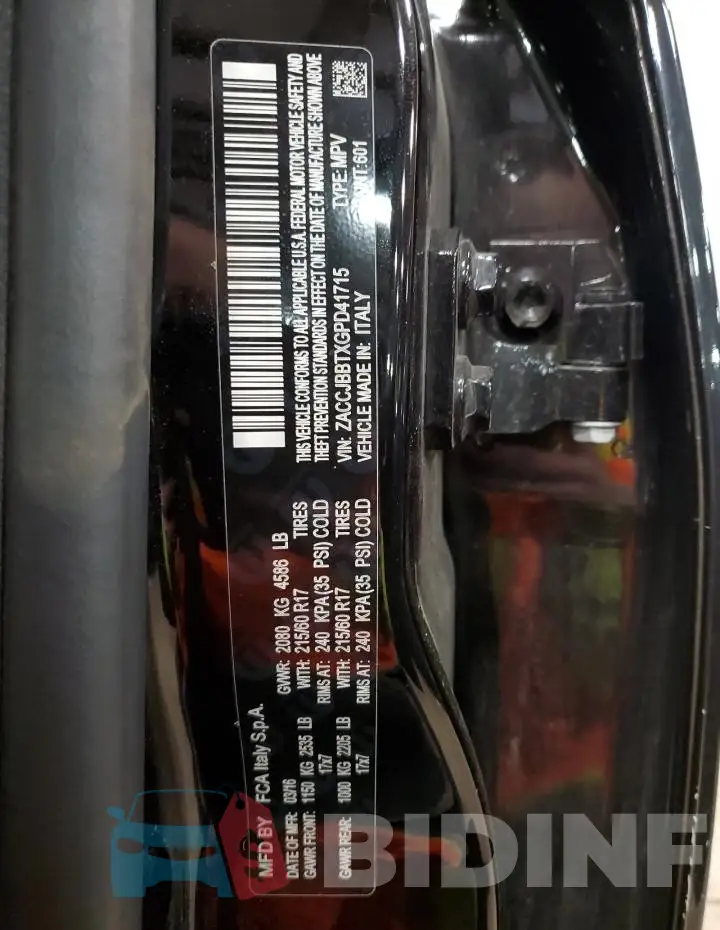 ZACCJBBTXGPD41715 Photo# 13