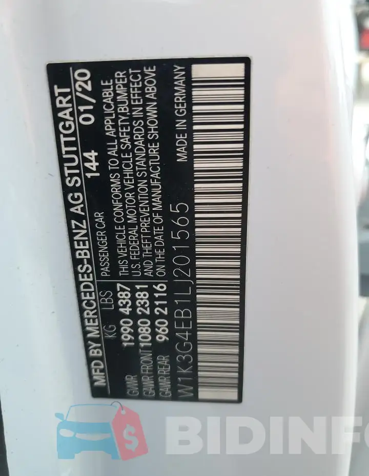 W1K3G4EB1LJ201565 Photo# 12