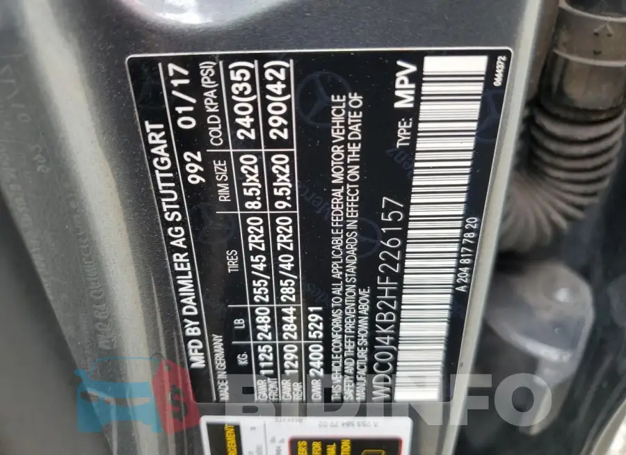 WDC0J4KB2HF226157 Photo# 13