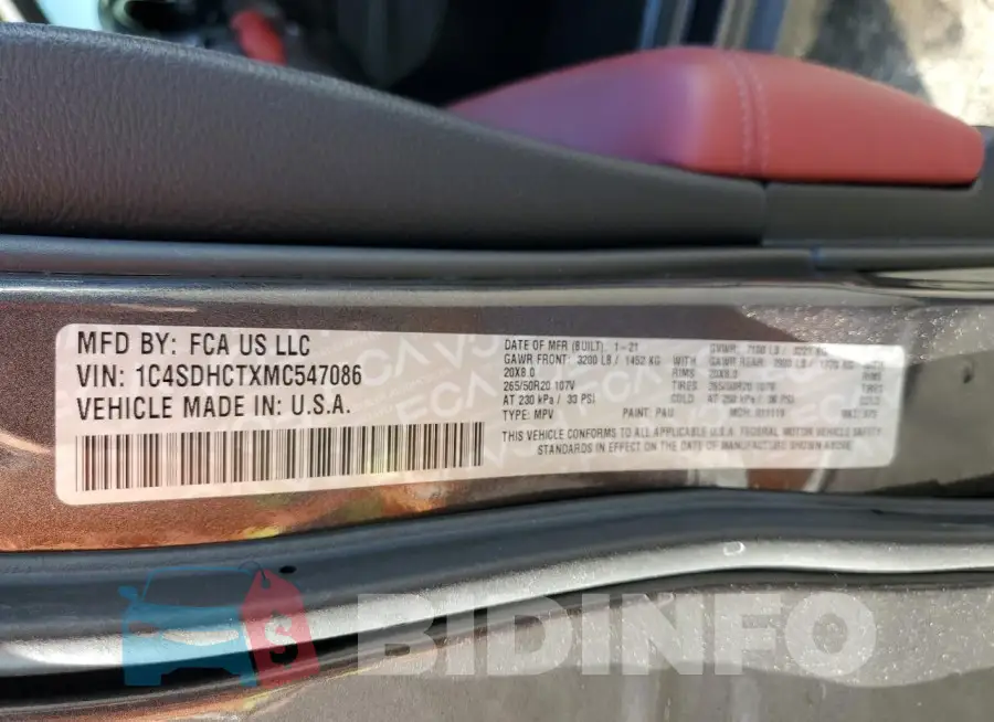 1C4SDHCTXMC547086 Photo# 13