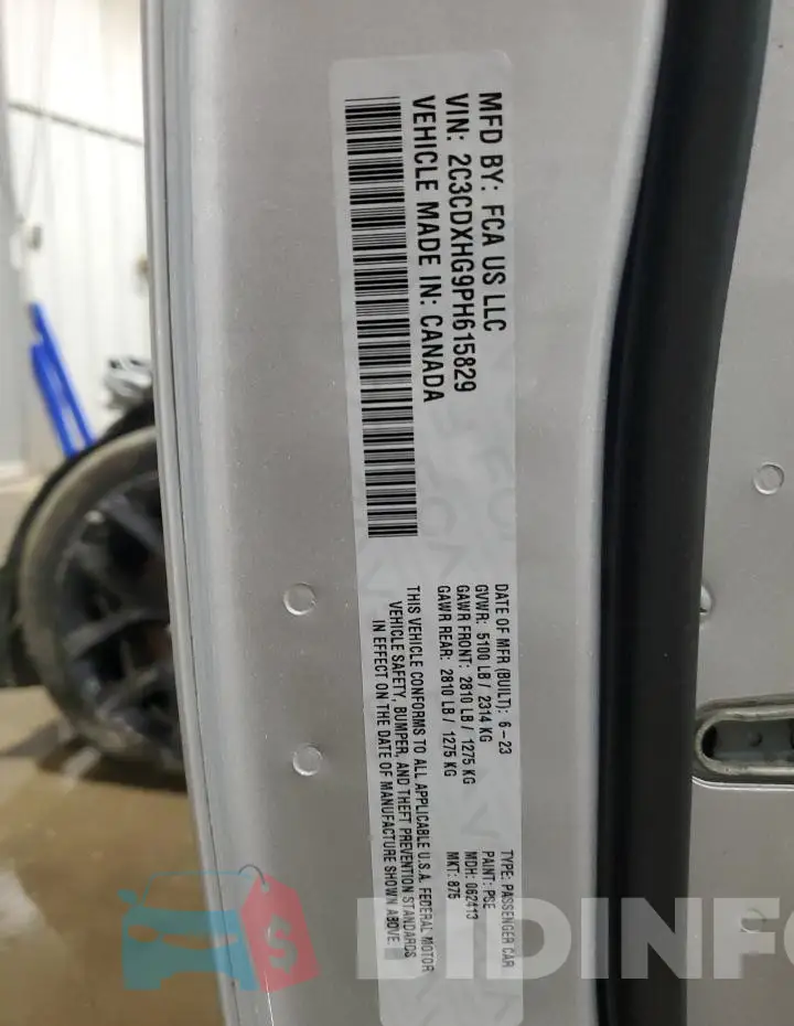 2C3CDXHG9PH615829 Photo# 13