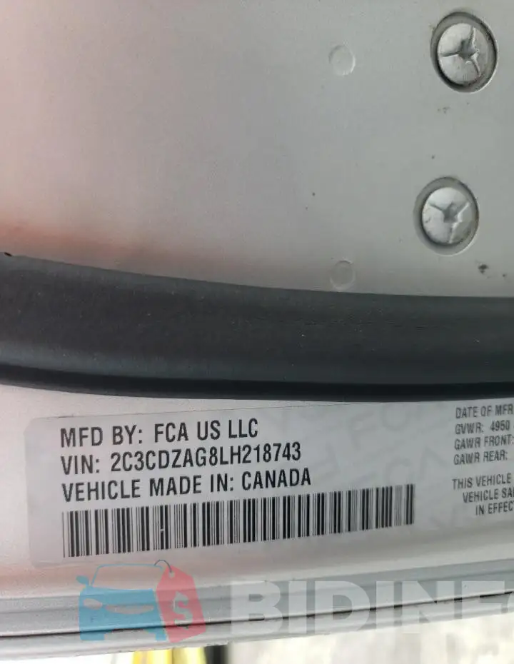 2C3CDZAG8LH218743 Photo# 13