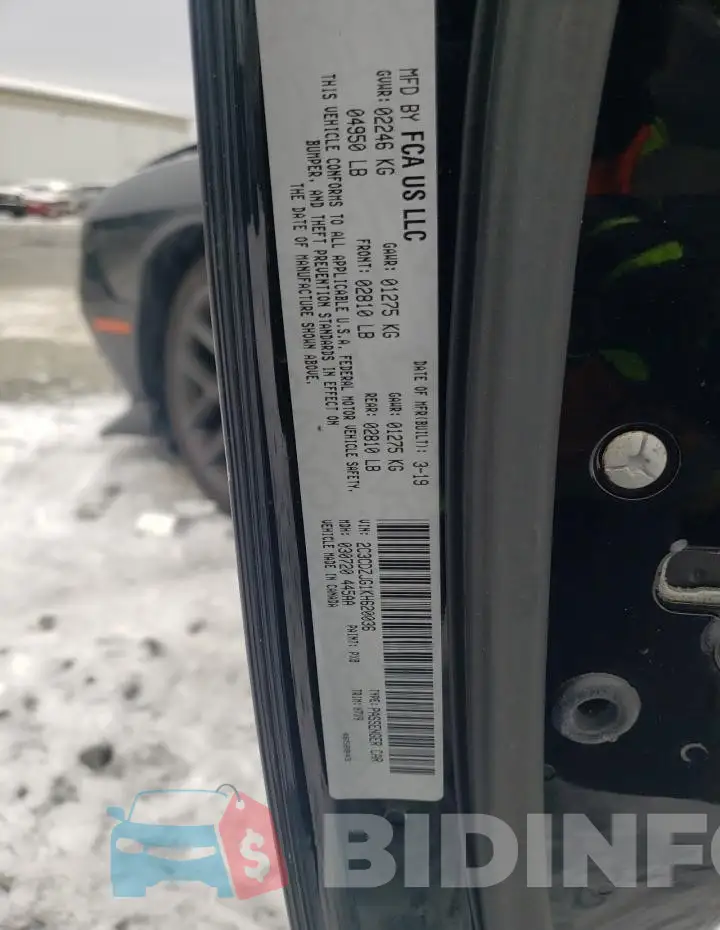 2C3CDZJG1KH620036 Photo# 12