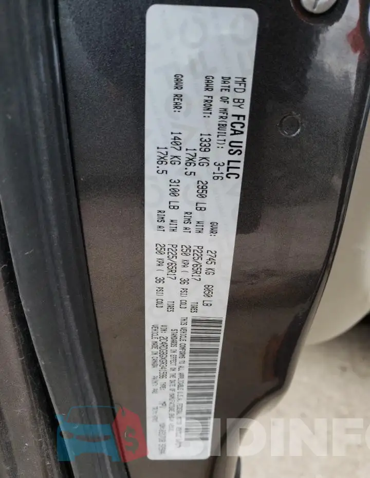 2C4RDGBGXGR341596 Photo# 12