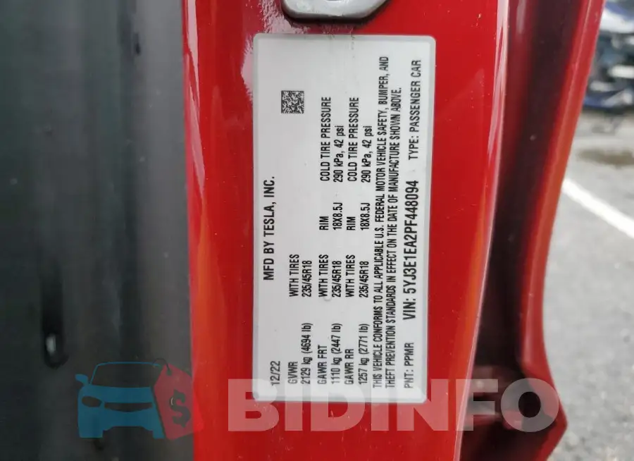 5YJ3E1EA2PF448094 Photo# 12