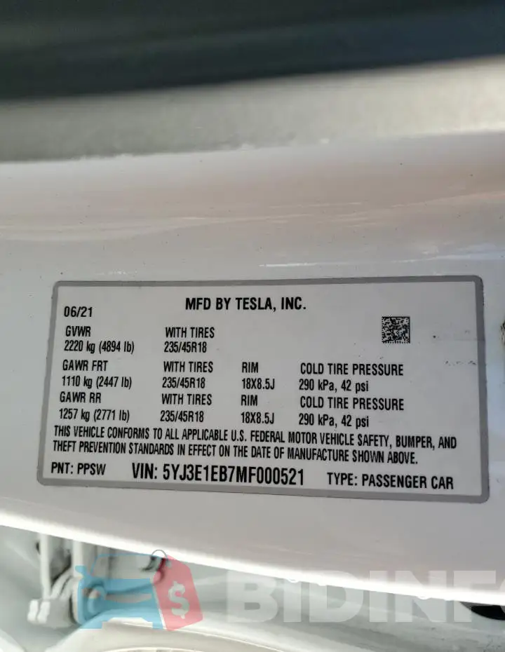 5YJ3E1EB7MF000521 Photo# 12