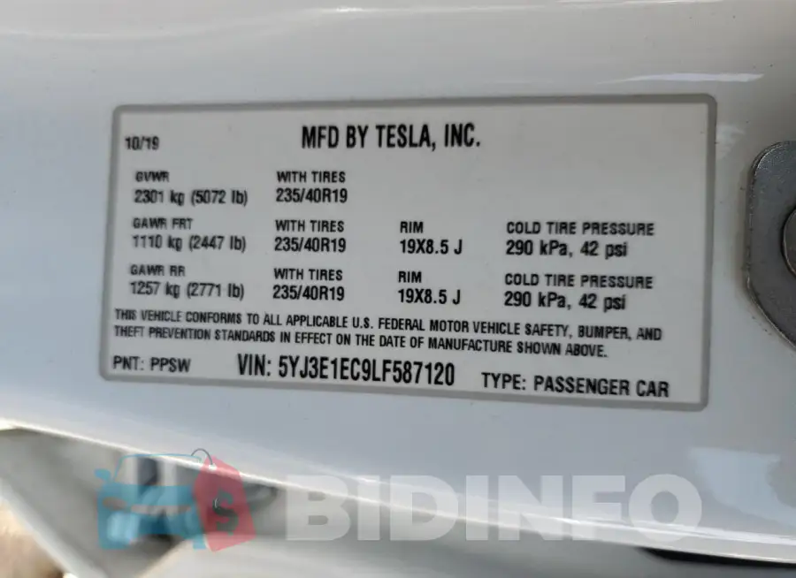 5YJ3E1EC9LF587120 Photo# 11