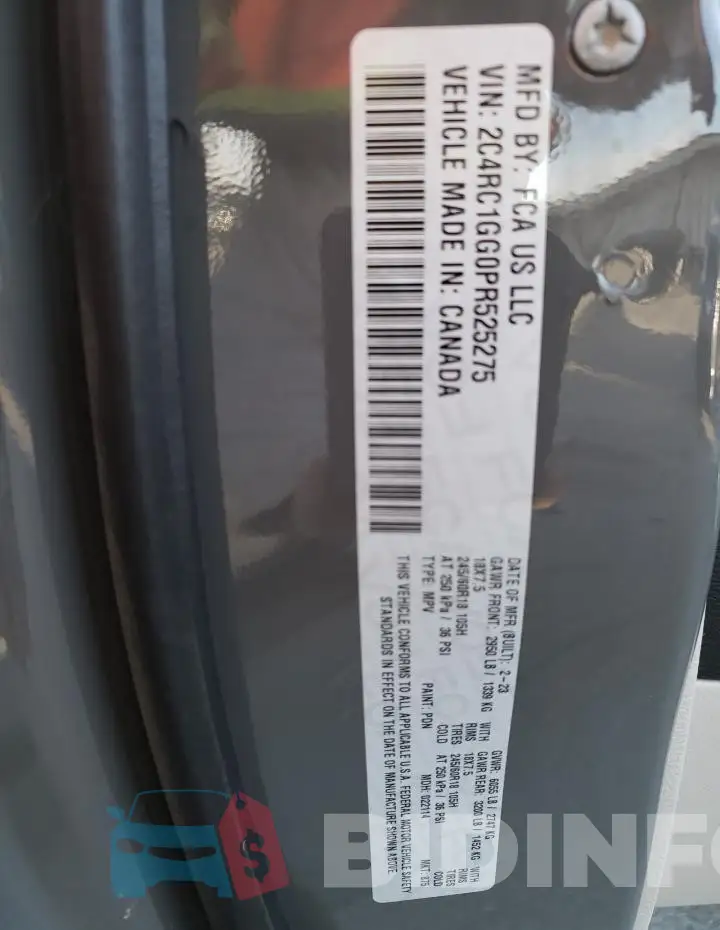 2C4RC1GG0PR525275 Photo# 13