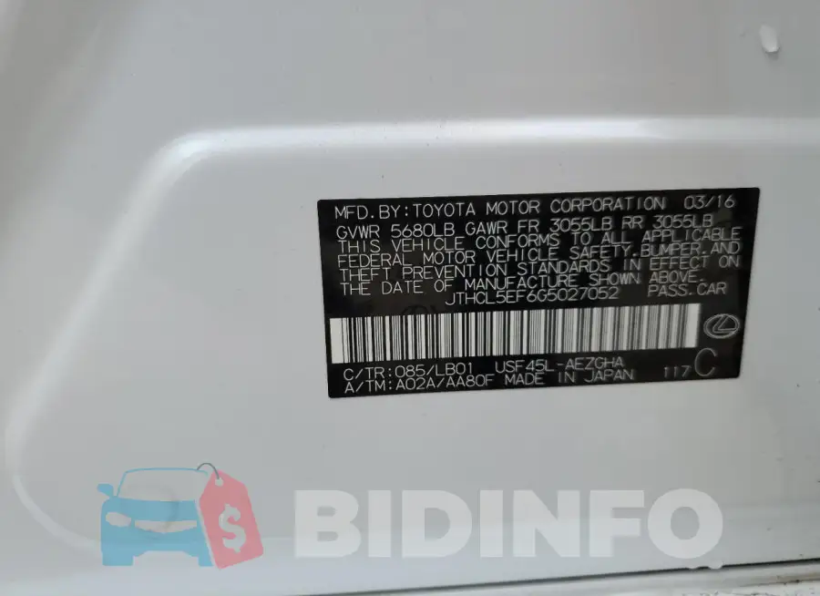 JTHCL5EF6G5027052 Photo# 13