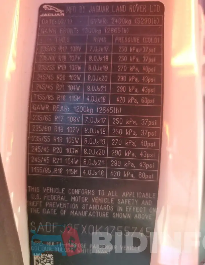 SADFJ2FX0K1Z55745 Photo# 12