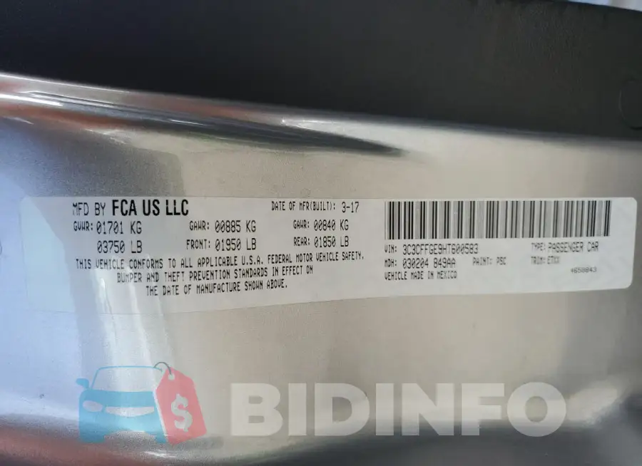 3C3CFFGE9HT600583 Photo# 12