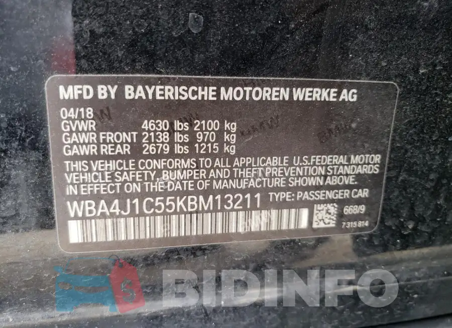 WBA4J1C55KBM13211 Photo# 12