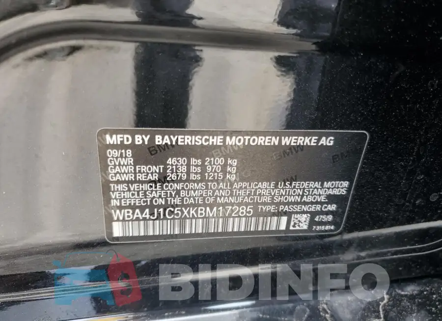 WBA4J1C5XKBM17285 Photo# 12