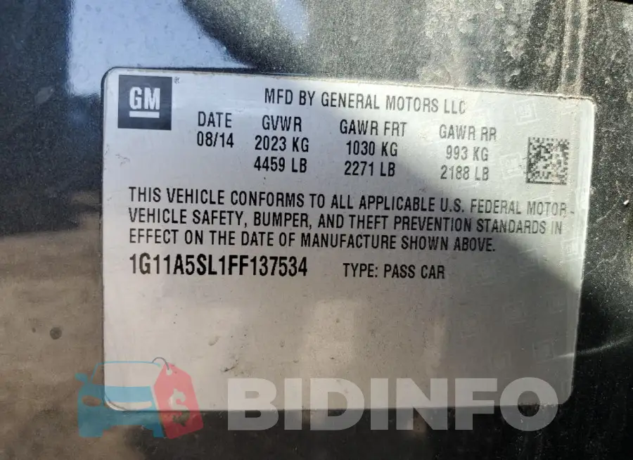 1G11A5SL1FF137534 Photo# 12