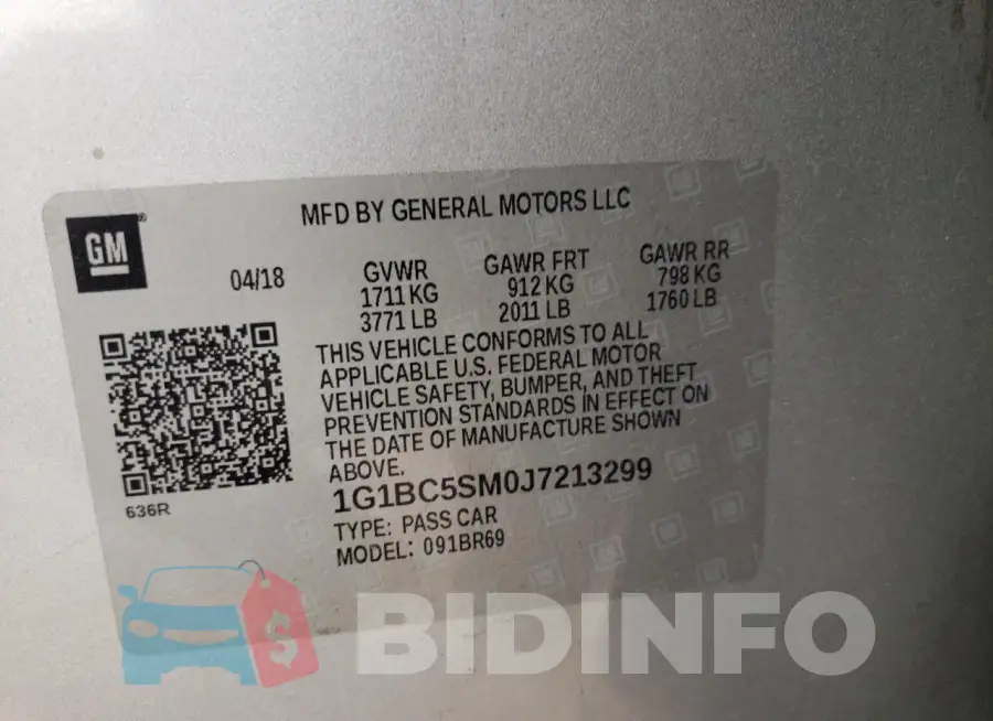 1G1BC5SM0J7213299 Photo# 12