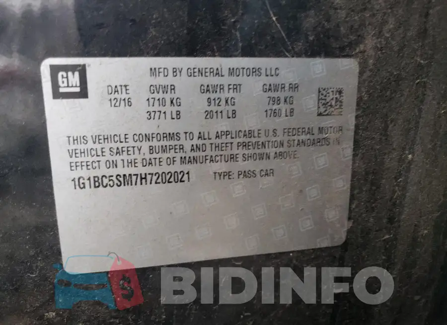 1G1BC5SM7H7202021 Photo# 12