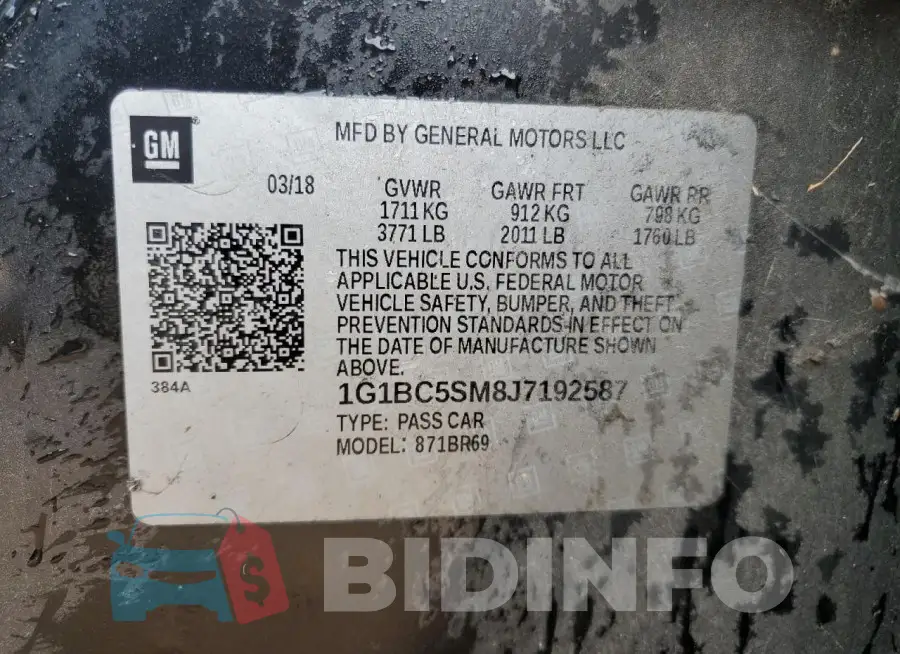 1G1BC5SM8J7192587 Photo# 12