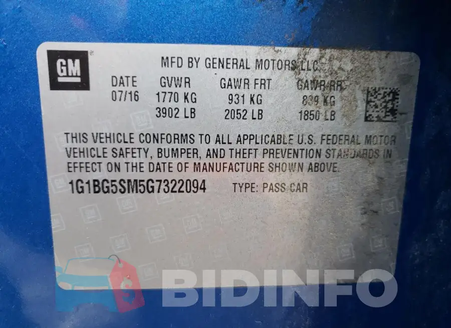 1G1BG5SM5G7322094 Photo# 12