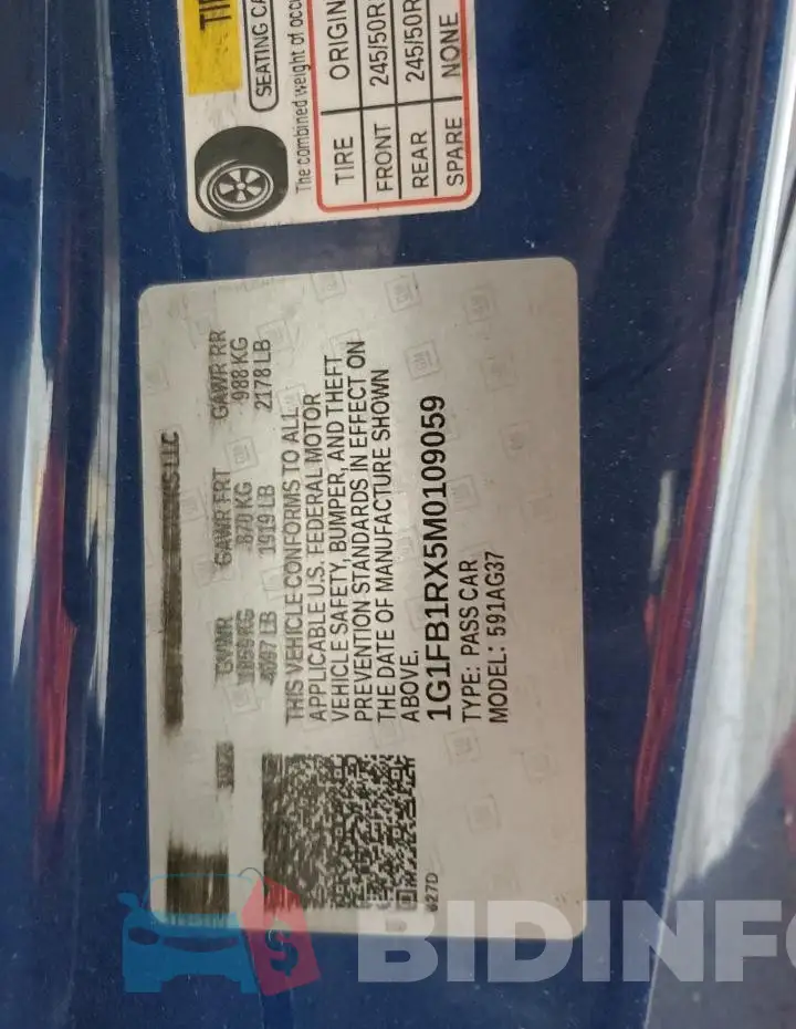 1G1FB1RX5M0109059 Photo# 12