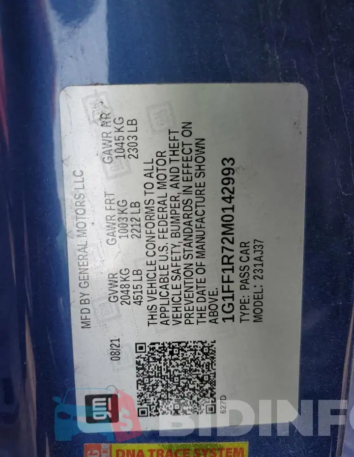 1G1FF1R72M0142993 Photo# 12