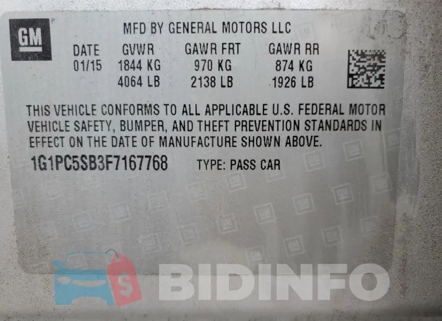 1G1PC5SB3F7167768 Photo# 12