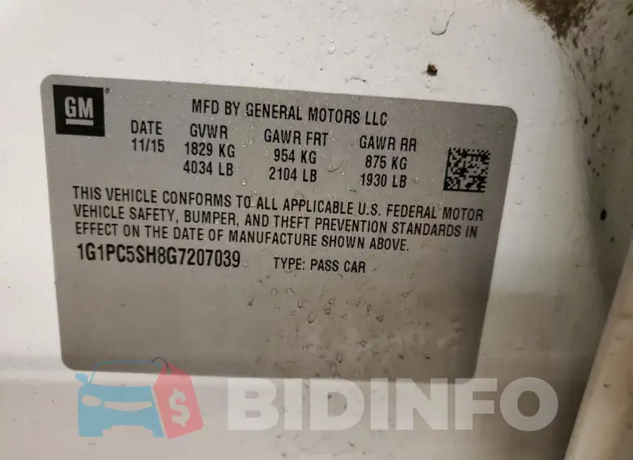 1G1PC5SH8G7207039 Photo# 12