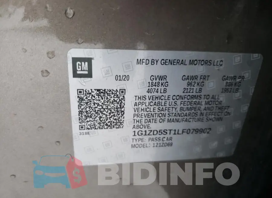 1G1ZD5ST1LF079902 Photo# 12