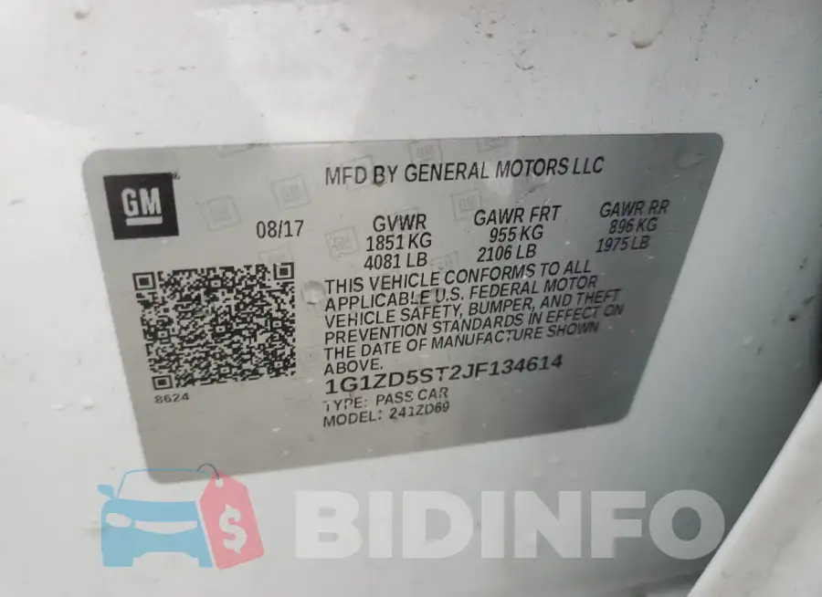 1G1ZD5ST2JF134614 Photo# 12