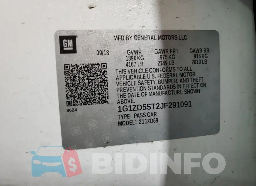 1G1ZD5ST2JF291091 Photo# 13