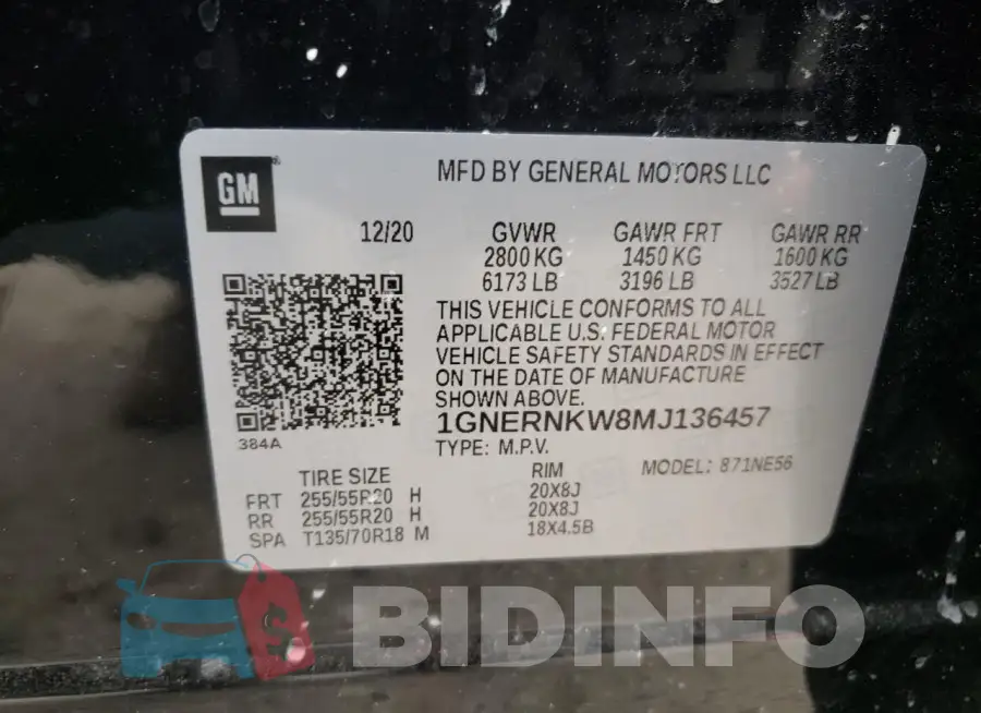 1GNERNKW8MJ136457 Photo# 13
