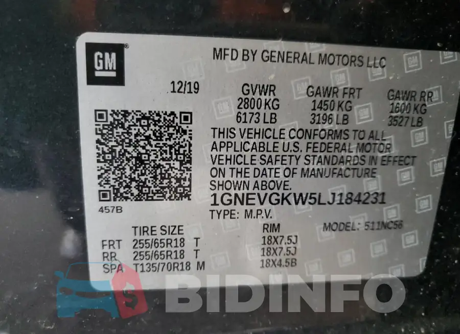 1GNEVGKW5LJ184231 Photo# 13
