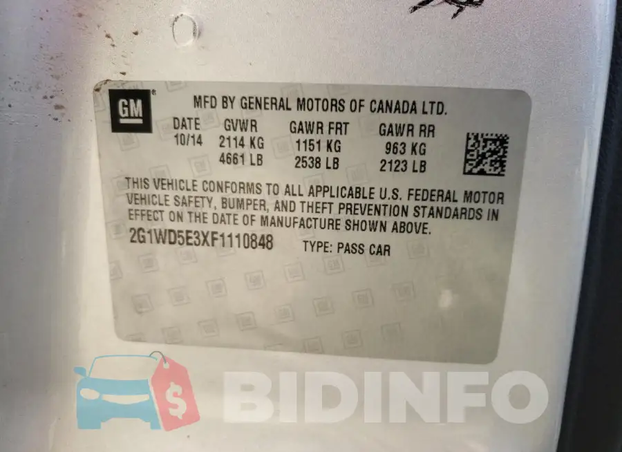 2G1WD5E3XF1110848 Photo# 12