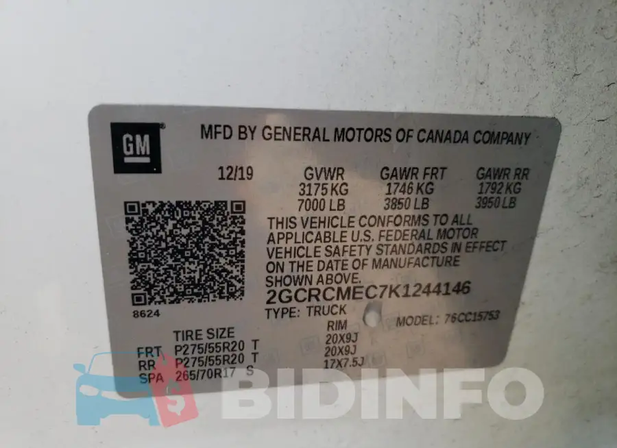2GCRCMEC7K1244146 Photo# 12