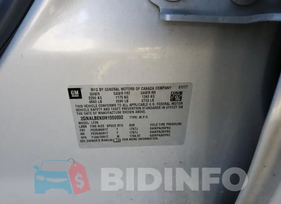 2GNALBEK6H1559092 Photo# 13
