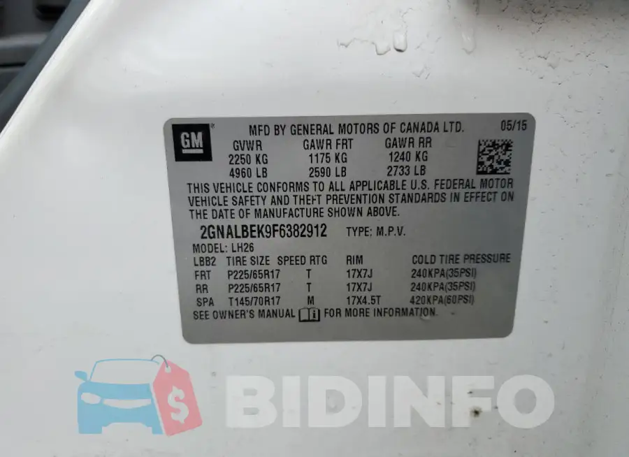 2GNALBEK9F6382912 Photo# 12