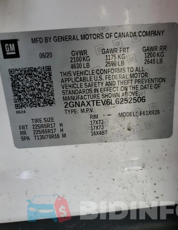 2GNAXTEV6L6252506 Photo# 13