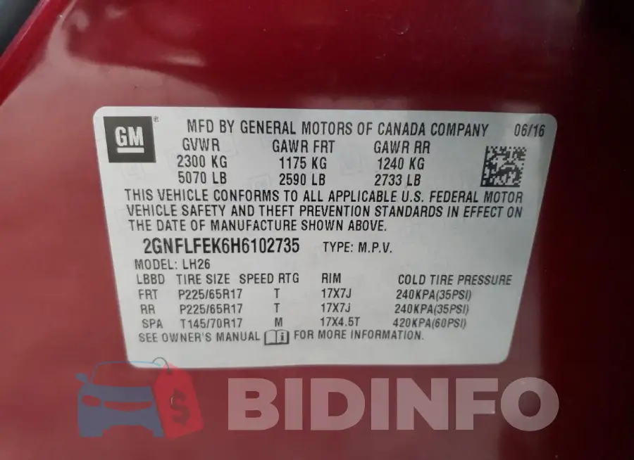 2GNFLFEK6H6102735 Photo# 13