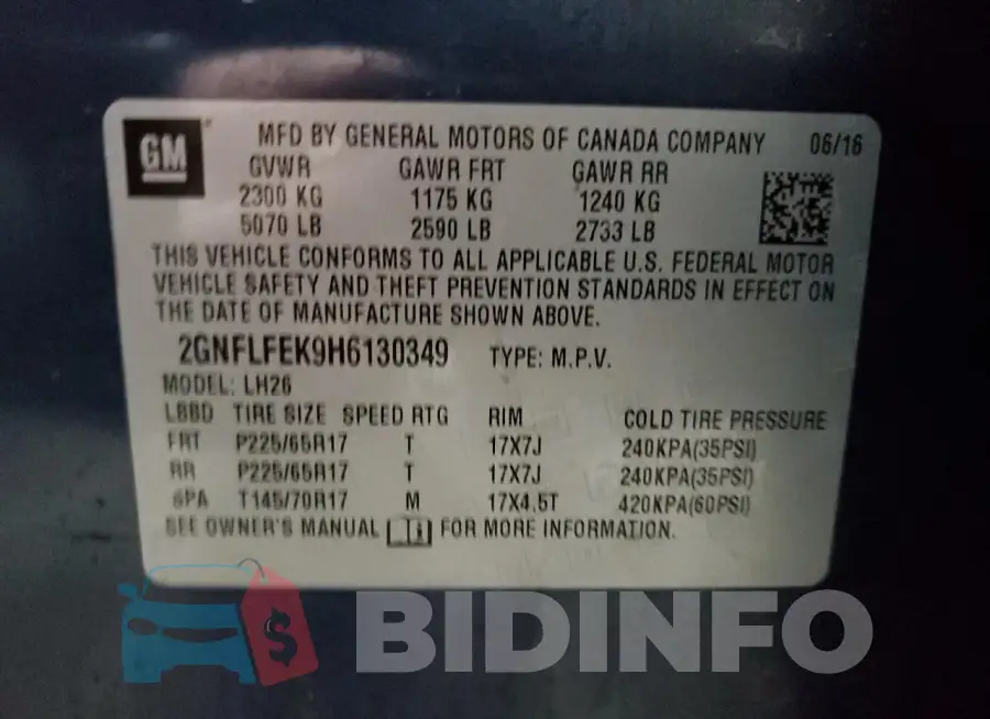 2GNFLFEK9H6130349 Photo# 14