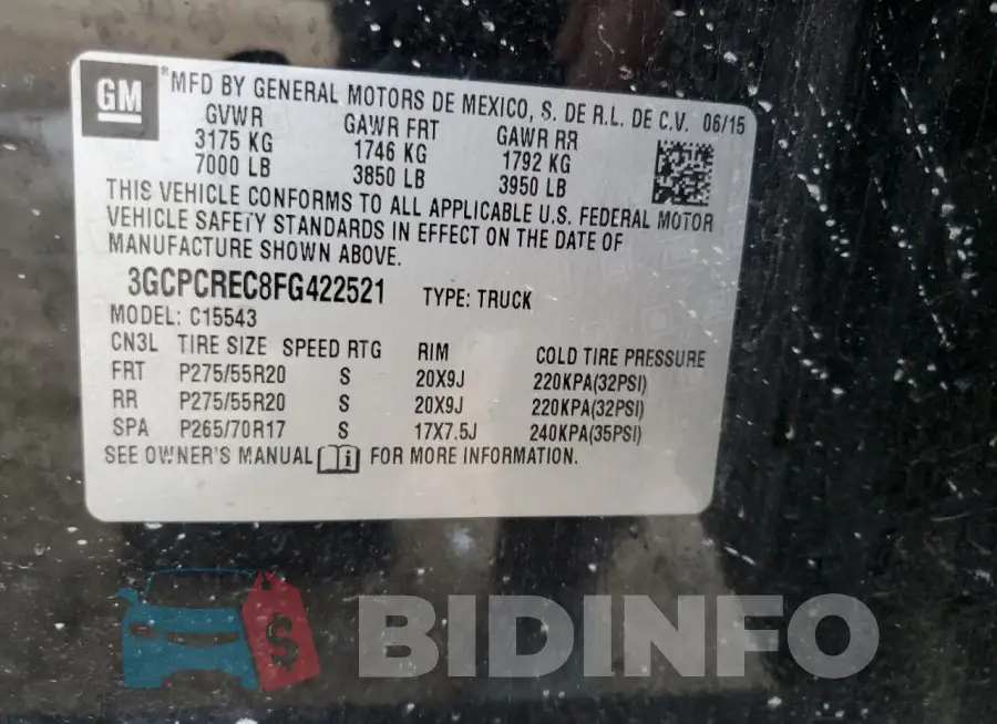 3GCPCREC8FG422521 Photo# 13